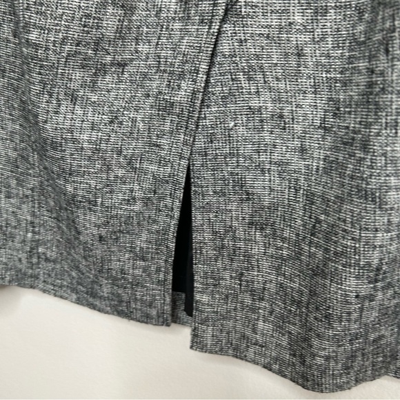 Ann Taylor Textured Cotton Blend Office Dress Boat Neck Black White Size 6 - Picture 5 of 9